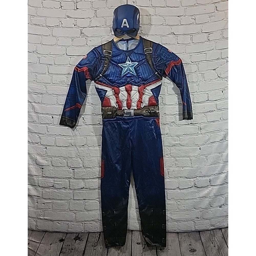 Captain America Costume With Mask Marvel Rubies Boys Med Superhero Halloween